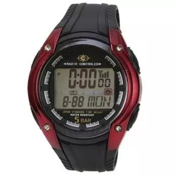 J-AXIS Мужская WRC16-RE (Пламя Солнца) Круглые часы из черной смолы цифровые