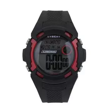 J-AXIS Мужские CY14-RE (Цифровые часы CYBEAT Sun Flame) Круглые часы черные цифровые