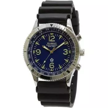 J-AXIS Мужские MR84-BL (Аналоговое Радио Sun Flame) Круглые часы, черные, аналоговые