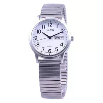 J-AXIS Мужской NAG45-SW ( Повседневные часы Sun Flame) Круглые часы серебряные аналоговые