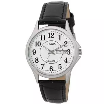 J-AXIS Мужской NAG46-SW ( Повседневные часы Sun Flame) Круглые часы, черные, аналоговые