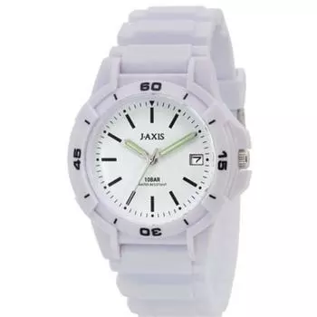 J-AXIS Мужской NAG50-W (Пламя Солнца) Круглые часы белые аналоговые