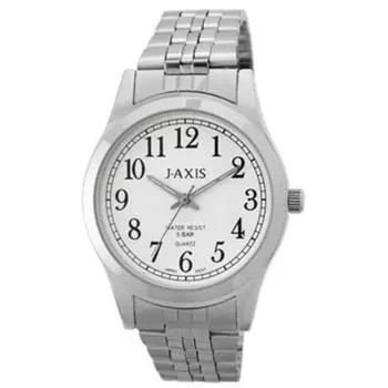 J-AXIS Мужской NAG53-S (Часы мужские кварцевые Sun Flame с легким бликом) Круглые часы из серебряного сплава, аналоговые