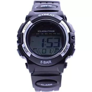 J-AXIS Мужской RSM02-BK ( CYBEAT Солнце Пламя) Круглые часы черные цифровые