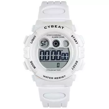 J-AXIS унисекс ACY17-W (Пламя Солнца) Круглые часы белые цифровые