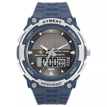 J-AXIS унисекс BCY03-BL (Аналоговые цифровые часы CYBEAT Blue Sun Flame) Круглые часы синего цвета цифровые и аналоговые