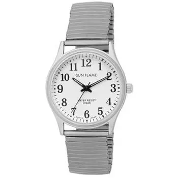 J-AXIS унисекс MJG-X09-W (SUNFLAME Кварц унисекс Солнце Пламя) Круглые часы из серебряного сплава, аналоговые