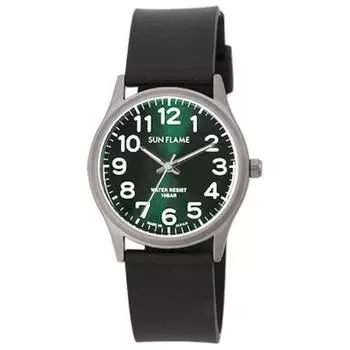 J-AXIS унисекс MJG-X10-GR (SUNFLAME Кварц унисекс Солнце Пламя) Круглые часы, черный сплав, аналоговые