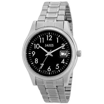 J-AXIS унисекс NHG01-SBK (Пламя Солнца) Круглые часы серебряные аналоговые