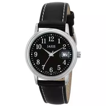 J-AXIS унисекс NHG02-BK (Пламя Солнца) Круглые часы, черные, аналоговые