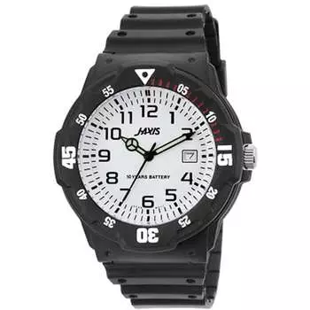 J-AXIS унисекс NHG03-W (Пламя Солнца) Круглые часы, черные, аналоговые