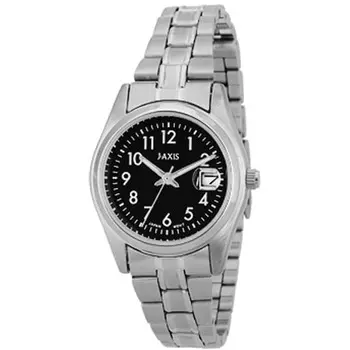 J-AXIS унисекс NHL01-SBK (Пламя Солнца) Круглые часы серебряные аналоговые