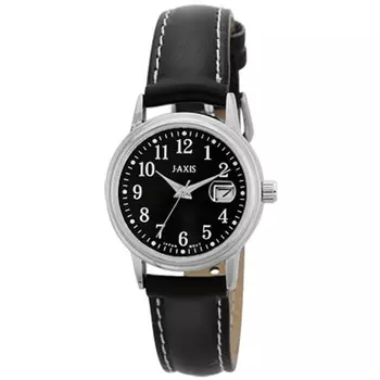 J-AXIS унисекс NHL02-BK (Пламя Солнца) Круглые часы, черные, аналоговые