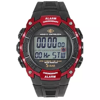 J-AXIS унисекс WRC17-RE (Цифровые радиочасы CYBEAT Sun Flame) Круглые цифровые часы