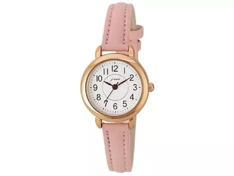 Наручные часы J-Axis AL1315-PI Розовый ремешок из искусственной кожи Золотой металлический корпус Без водозащиты