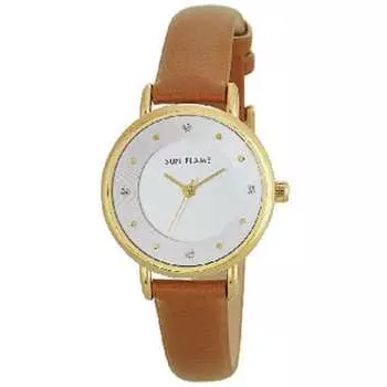 J-AXIS Женщины MJL-B19-CA (Модные женские часы Sun Flame) Круглые часы из коричневого сплава, аналоговые