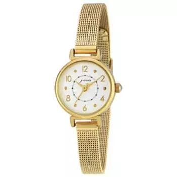 J-AXIS женские BL1132-G (Модные часы Sun Flame) Круглые часы из золотого сплава, аналоговые