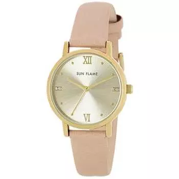 J-AXIS женские MJL-B10-PI (Модные женские часы Sun Flame) Круглые часы из розового сплава, аналоговые