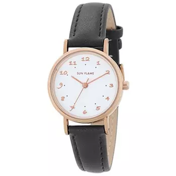 J-AXIS женские MJL-B27-BK (Женское Солнце Пламя) Круглые часы, черный сплав, аналоговые