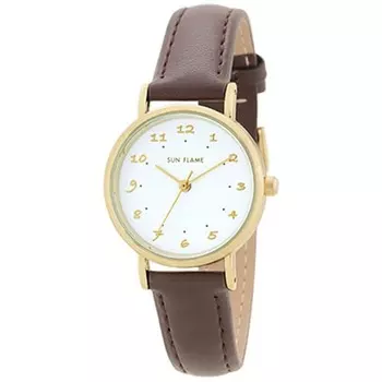 J-AXIS женские MJL-B27-BR (Женское Солнце Пламя) Круглые часы из коричневого сплава, аналоговые
