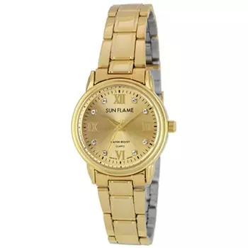 J-AXIS женские MJL-D82-G (SF MIJ Сделано в Японии кварцевые женские часы Sun Flame) Круглые часы из золотого сплава