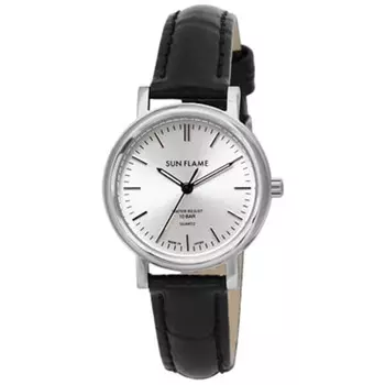 J-AXIS женские MJL-F79-S (Женское Солнце Пламя) Круглые часы из черной нержавеющей стали, аналоговые