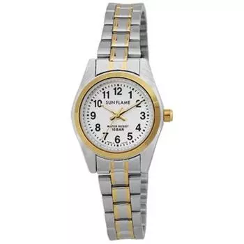 J-AXIS женские MJL-X01-T (SUNFLAME кварцевые женские часы Sun Flame) Круглые часы из серебряного сплава, аналоговые