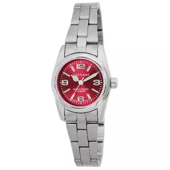 J-AXIS женские MJL-X03-RE (SUNFLAME кварцевые женские часы Sun Flame) Круглые часы из серебряного сплава, аналоговые