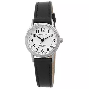 J-AXIS женские MJL-X06-BK (SUNFLAME кварцевые женские часы Sun Flame) Круглые часы, черный сплав, аналоговые