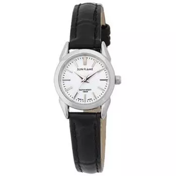 J-AXIS женские MJL-X07-BK (SUNFLAME кварцевые женские часы Sun Flame) Круглые часы, черный сплав, аналоговые