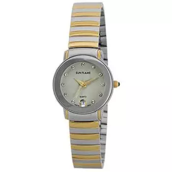 J-AXIS женские MJL-Y73-TGY (Наручные часы Combi Color женские Sun Flame) Круглые часы серебряные аналоговые