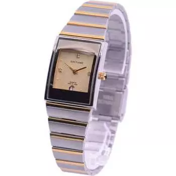 J-AXIS женские MJL-Y75-T (Сделано в Японии Sun Flame) Прямоугольные часы золотые аналоговые