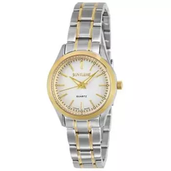 J-AXIS женские MJZ002-LG (Женские металлические часы Sun Flame) Круглые часы золотые аналоговые