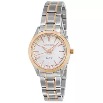 J-AXIS женские MJZ002-LPG (Женские металлические часы Sun Flame) Круглые часы золотые аналоговые