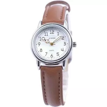 J-AXIS Женский AL1280-BR (Женские модные часы Brown Sun Flame) Круглые часы коричневые аналоговые