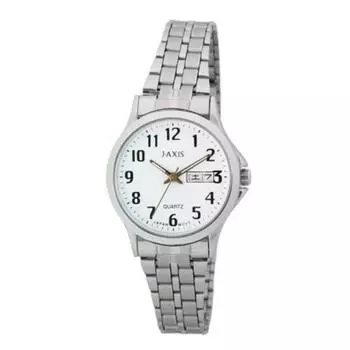 J-AXIS Женский NAL42-S (Повседневные часы Sun Flame) Круглые часы серебряные аналоговые