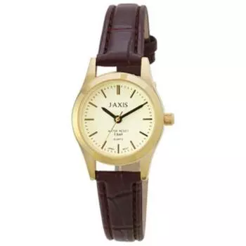 J-AXIS Женский NAL55-G (Легко различимые кварцевые женские часы Sun Flame) Круглые часы из коричневого сплава, аналоговые