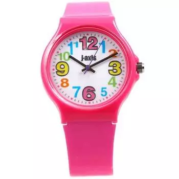 J-AXIS Женский TCG28-PI (Красочные часы Sun Flame) Круглые часы розовые аналоговые