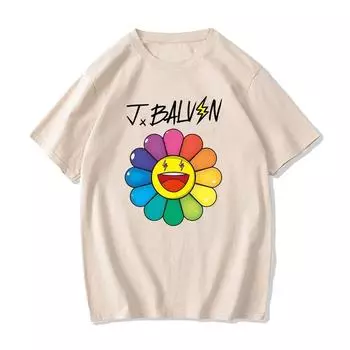 J Balvin Регги-рэпер футболки Повседневная Hombre Эстетическая футболка с графическим принтом Хип-хоп Уличная хлопковая удобная мужская футболка XS белый