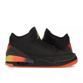 J. Кроссовки унисекс Balvin x Air Jordan 3 Retro Rio черные Solar-Flare Total-Crimson-Abyss FN0344-001 37.5