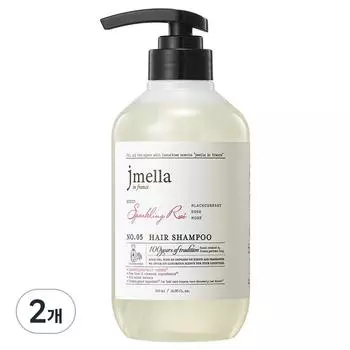 J. Mella in France Favorite Sparkling Rose Hair Perfume Shampoo, 2 pcs., 500ml