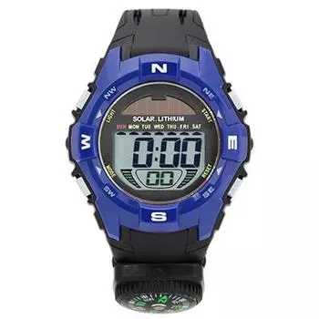 J-ОСЬ ACY20-BL (Цифровой CYBEAT Solar Compass комбинированного типа Blue Sun Flame) Круглые часы черного цвета