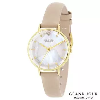 J-ОСЬ JGAA0002-BE (Сделано в Японии, женский ремень из натуральной кожи с циферблатом в виде ракушки, цвет «солнце и пламя») часы