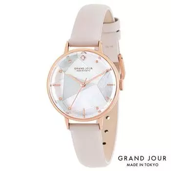 J-ОСЬ JGAA0002-GY (Сделано в Японии, женский ремень из натуральной кожи с циферблатом в виде ракушки, цвет «солнце и пламя») часы