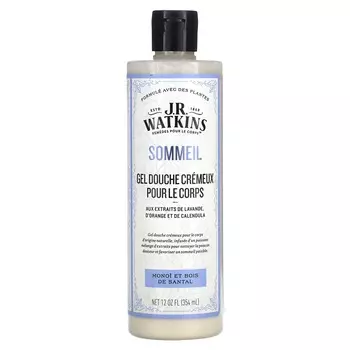 J R Watkins, Sleep, Creamy Body Wash, Monoi & Sandalwood, 12 fl oz (354 ml)