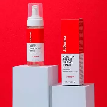 J sDerma NEW Acnetrix Bubble Essence Toner 150 мл, успокаивающий, питательный, увлажняющий, корейская косметика, Kbeauty, образец