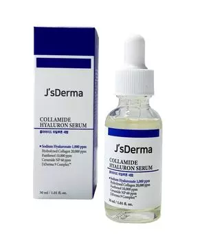 J sDerma NEW Collamide Hyaluron Serum 30 мл, Укрепляющая, Омолаживающая, Увлажняющая, Корейская косметика, Kbeauty, образец