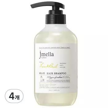 J. Шампунь для волос Mella in France «Лайм и базилик», 500 мл, 4 шт.