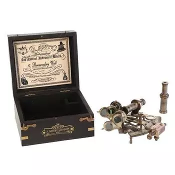 J. Скотт Лондон, латунный секстант с историей корабля и деревянной коробкой, винтажный однотонный античный латунный морской функциональный морской секстант