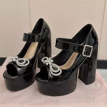 J/Женские босоножки на высоком каблуке, модная водонепроницаемая платформа, босоножки на толстом каблуке с большим рыбьим ртом